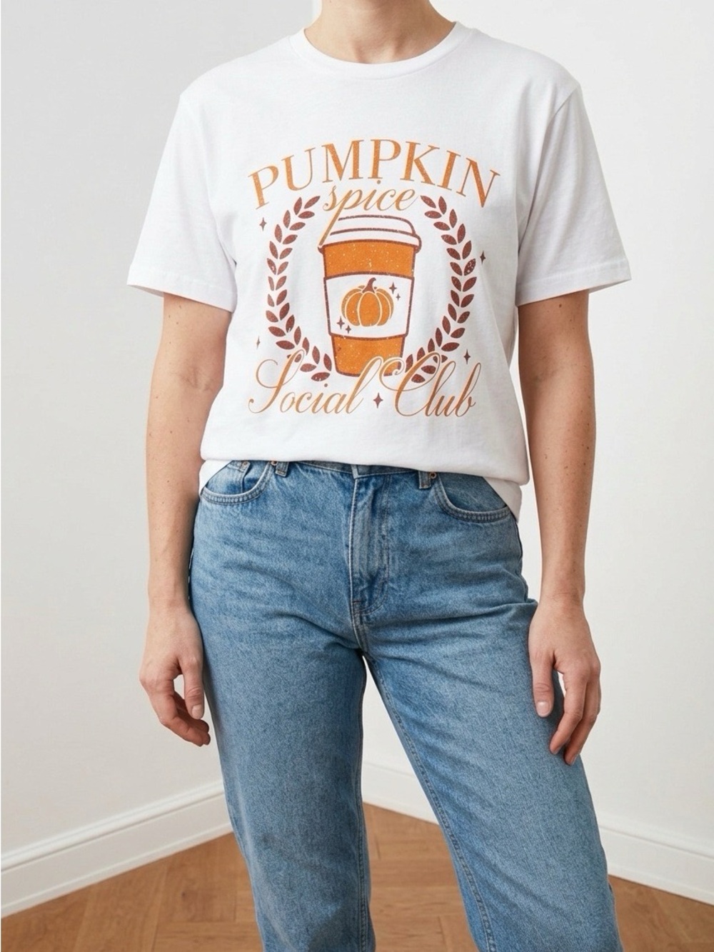 Pumpkin Spice Graphic Tee - White